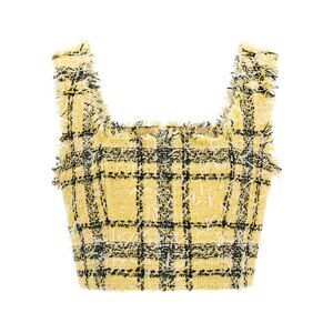 Balmain Women Tartan Tweed Top